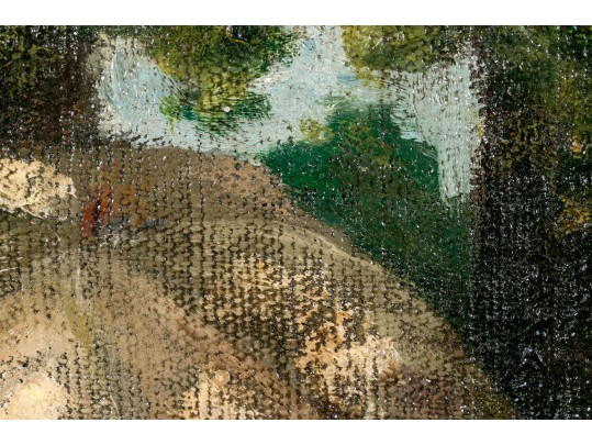 Oil On Artist Board, Under An Umbrella