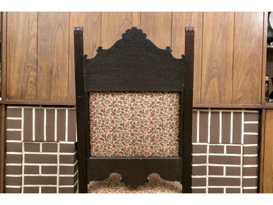 Antique Carved Oak Hall Chair 