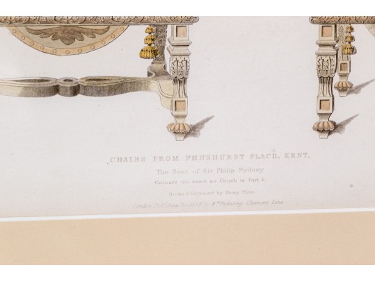 Two Gilt Framed Prints Of Antique Chairs