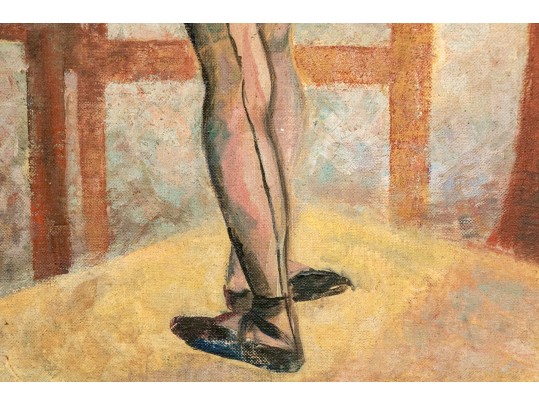 Vintage Oil On Artist Board, Ballerina