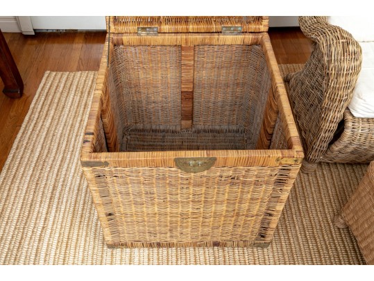 Three Pieces Vintage Woven Wicker 