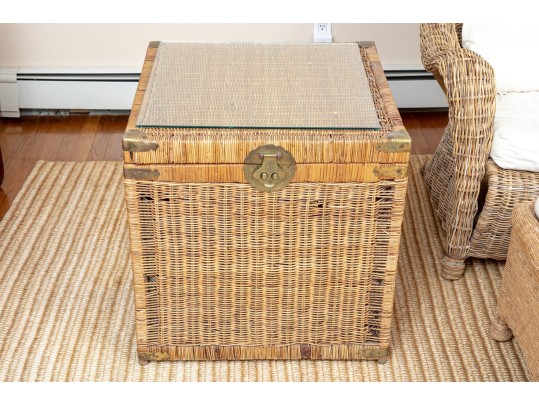 Three Pieces Vintage Woven Wicker 