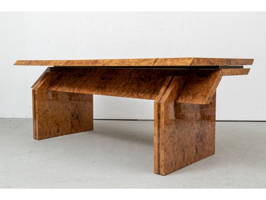 Contemporary Burled And Lacquered Desk