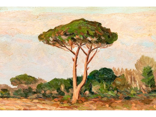 Luigi Salsiccioni Toci (Italy, 1895-1968) Oil On Canvas, Italian Landscape 