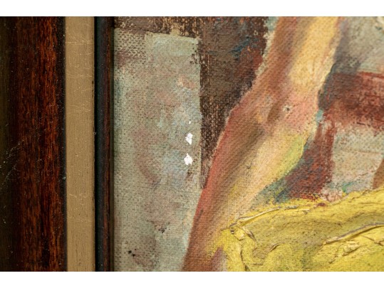 Vintage Oil On Artist Board, Ballerina