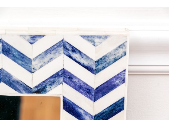 Chic Indigo Chevron Wall Mirror
