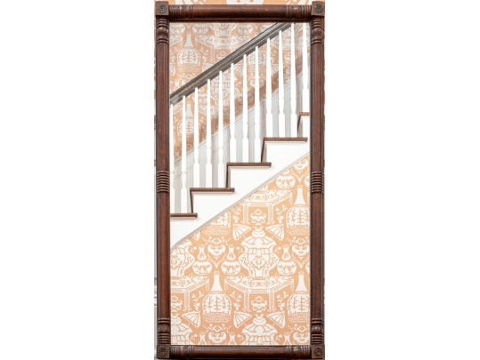 Vintage Hitchcock Style Dark Stained Maple Mirror