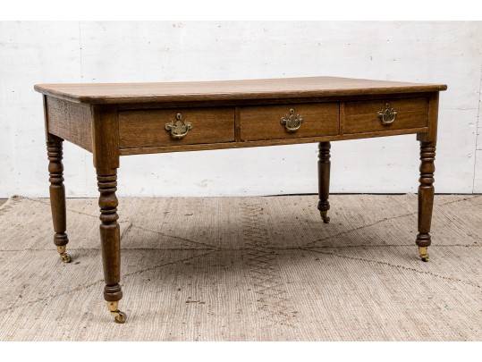 Antique Oak Writing Table 