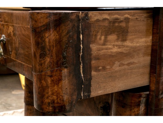 Vintage Italian Highly Figured Olive Wood Chest Of Drawers