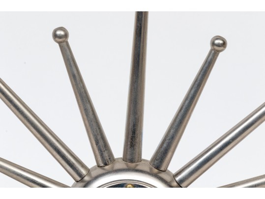 Vintage Sunburst Battery Table Clock By Surya India