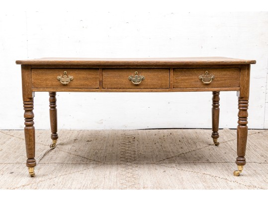 Antique Oak Writing Table 