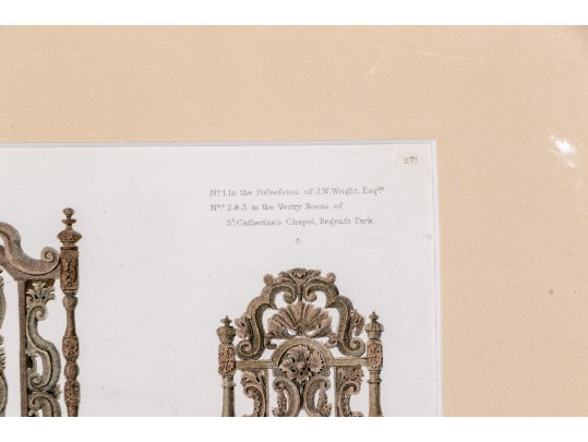 Two Gilt Framed Prints Of Antique Chairs