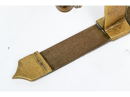 Pair Of Quality Heavy Brass And Glass Wall Sconces