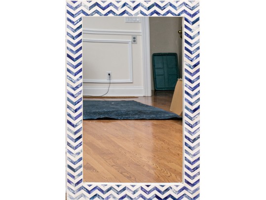 Chic Indigo Chevron Wall Mirror