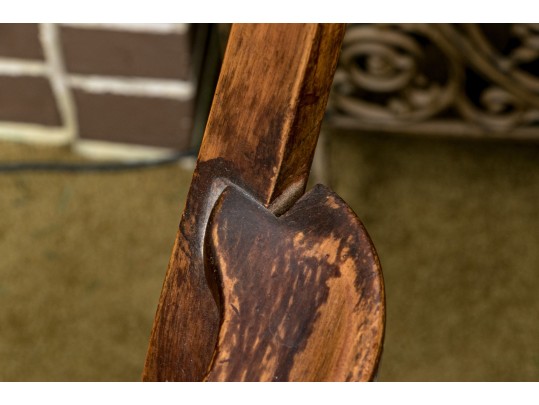 Pair Of Antique Queen Anne Style Fruitwood Armchairs