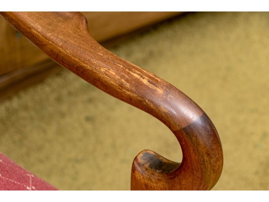 Pair Of Antique Queen Anne Style Fruitwood Armchairs