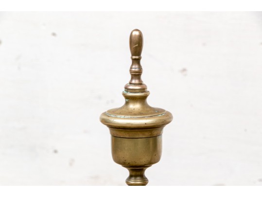 Pair Of Antique Brass Andirons