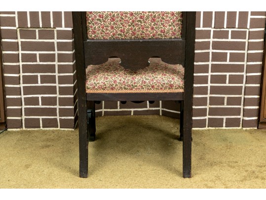 Antique Carved Oak Hall Chair 