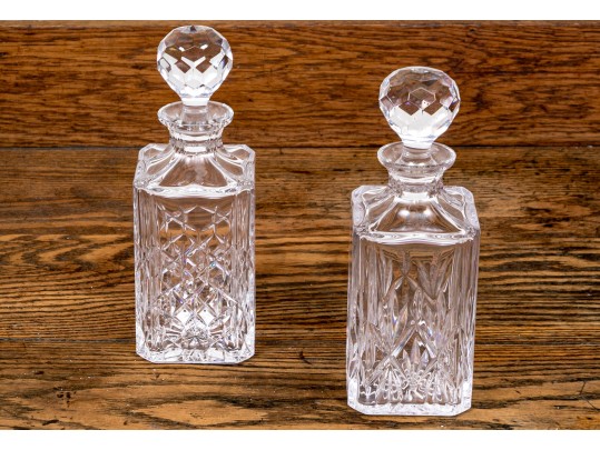 Pair Of Tiffany & Co. Square Glass Decanters