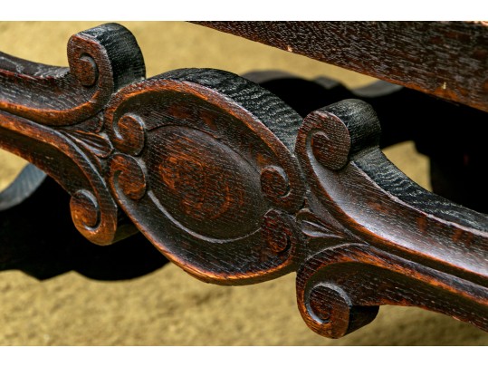 Antique Carved Oak Hall Chair 