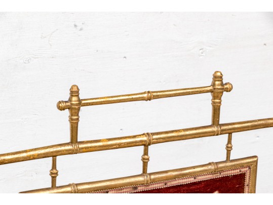 Fine Antique Embroidered Fire Screen 