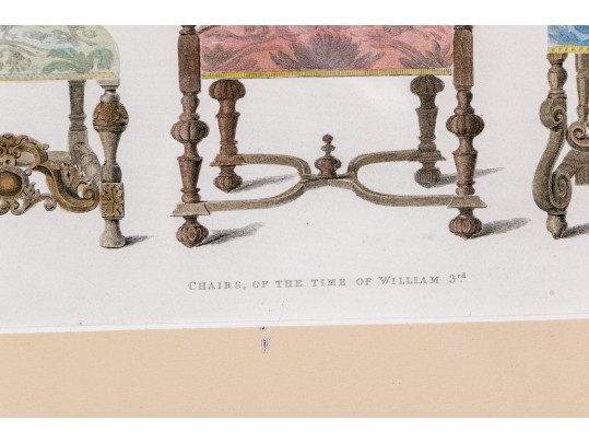 Two Gilt Framed Prints Of Antique Chairs