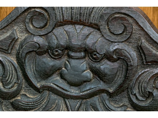 Antique Carved Oak Hall Chair 