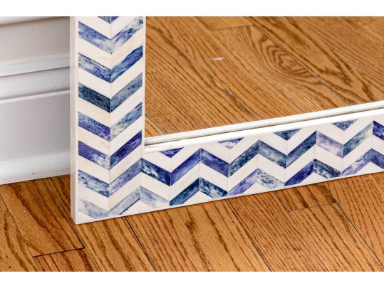Chic Indigo Chevron Wall Mirror