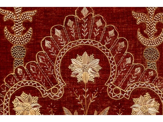 Fine Antique Embroidered Fire Screen 