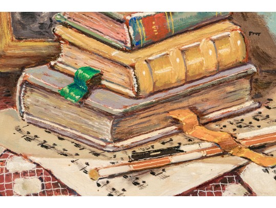 Signed Oil On Canvas, Musical Still Life