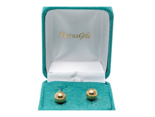 Stylish 14K High Polished Bead Earrings