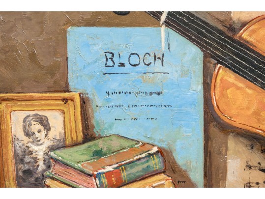 Signed Oil On Canvas, Musical Still Life