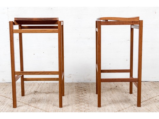 Pair Of Quentin Kelly For Infusion Furniture, Boston Wooden Counter Stools 