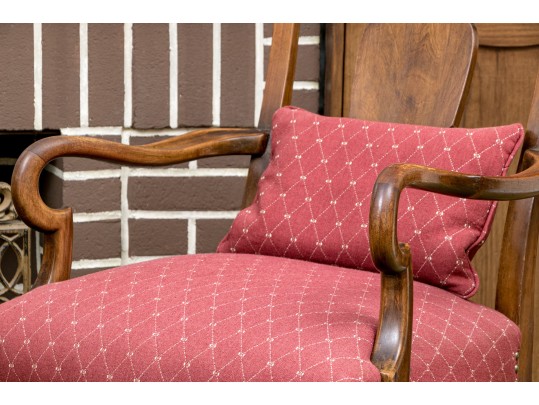 Pair Of Antique Queen Anne Style Fruitwood Armchairs