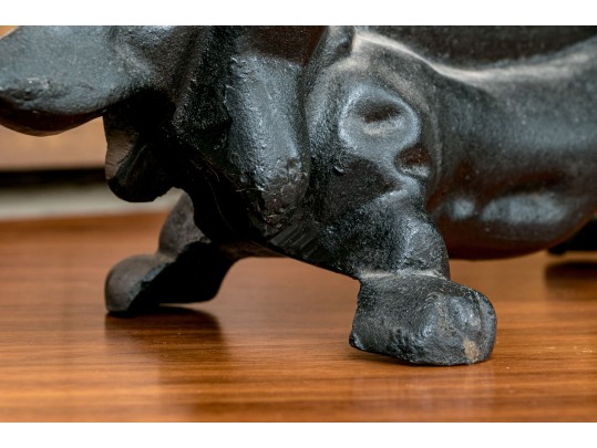 Black Painted Iron Boot Scrape Dachshund Shaped