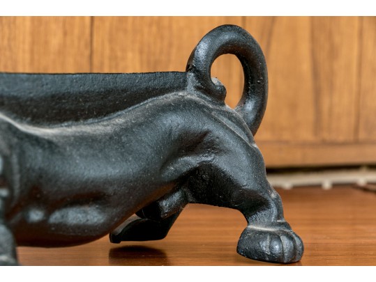 Black Painted Iron Boot Scrape Dachshund Shaped