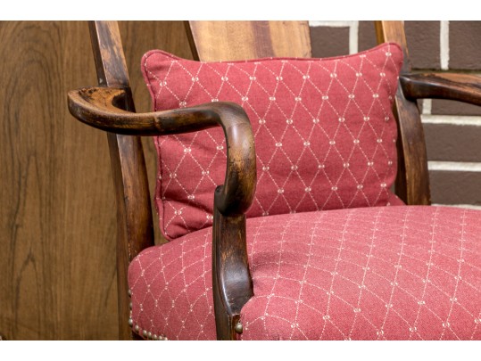 Pair Of Antique Queen Anne Style Fruitwood Armchairs