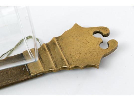 Pair Of Quality Heavy Brass And Glass Wall Sconces
