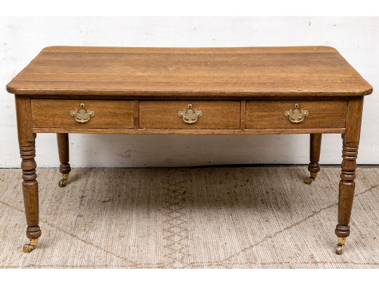 Antique Oak Writing Table 