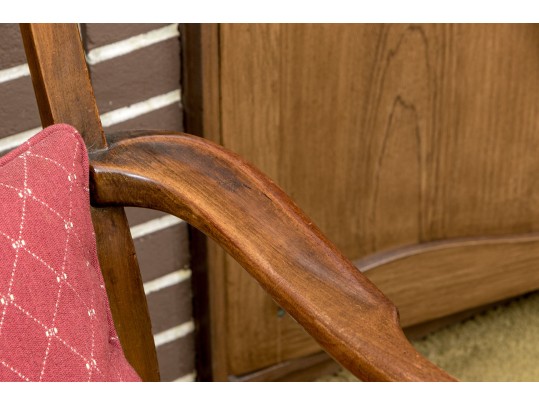 Pair Of Antique Queen Anne Style Fruitwood Armchairs