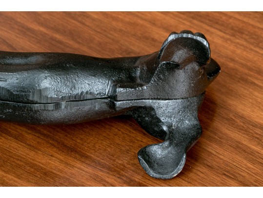 Black Painted Iron Boot Scrape Dachshund Shaped