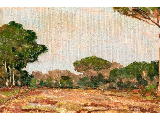 Luigi Salsiccioni Toci (Italy, 1895-1968) Oil On Canvas, Italian Landscape 