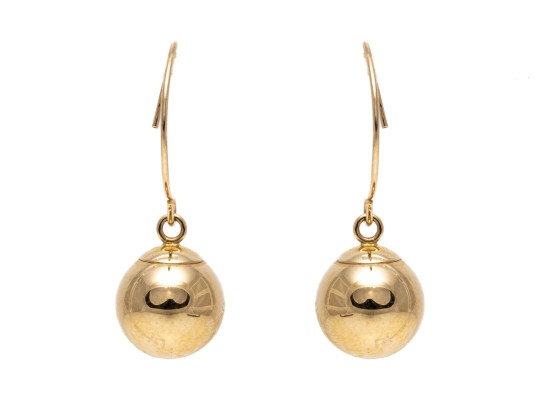 Stylish 14K High Polished Bead Earrings