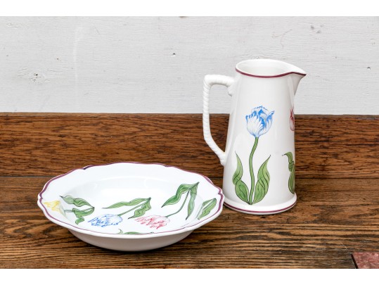 Hand Painted Italian Ceramic Set For Tiffany & Co. 