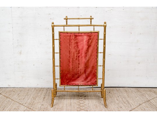 Fine Antique Embroidered Fire Screen 