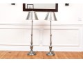 Pair Of Adjustable Classic Chrome Finish Floor Lamps