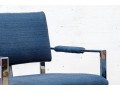 Pair Of Chrome Framed Upholstered Armchairs