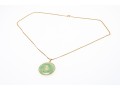 14K Jadeite Pi Pendant Necklace