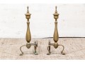 Pair Of Antique Brass Andirons