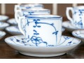 Vintage Continental Blue And White Porcelain Demitasse Set